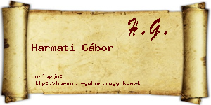 Harmati Gábor névjegykártya